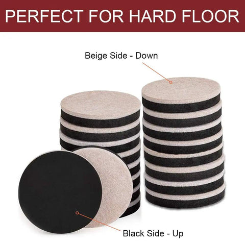 Felt Furniture Sliders Set, 20 Pack, 3.5 Inch Self Adhesive Pads For Carpet And Hardwood Floors, Heavy Furniture Movers, Reusable Moving Pads, Floor Protectors That Glide Smoothly