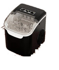Countertop Ice Maker Portable Bullet Machine Makes Fresh Ice In Minutes in black with viewing window and ice storage.