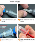 Step-by-step guide for using the Leaded Solder Paste Flux Syringe Kit With 10 Replacement Needles For PCB IC And Mobile Phone Motherboard Repair DIY Friendly SMD Rework BGA Welding Easy To Apply Smooth Flow Medium Temperature Melts At 183C 362F 20 Grams