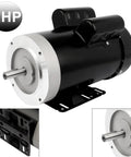 2 HP General Purpose Electric Motor With 1750 RPM Dual Voltage 115 230V Single Phase Five Eighth Inch Shaft CW CCW TEFC Enclosed