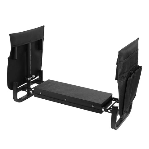 Height Adjustable Garden Kneeler Seat With Foldable Bench, Dual Tool Pouches, Non Slip Feet, Heavy Duty Durable Stool