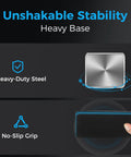 Heavy-duty steel and no-slip grip details of Helping Hands Soldering Station With Rock Solid 3.9 Inch Base Four Flexible Magnetic Arms.