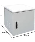 Roll Out Your Setup With This Tough As Nails 18U Outdoor Cabinet That Handles Mother Nature Like A Boss While Keeping IP55 Weatherproof Protection For Every Network Device Floor Mount Rack Includes Dual Doors Fan And Tight Lock Mechanism. 35.6 inch high outdoor network cabinet.