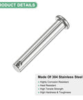 Single Hole Clevis Pins 4 Pack M8 X 55mm Stainless Steel 304 Flat Head Linkage Pins For Mechanical Setups Hinges Rigging Lifting Gear Built Tough Reusable Fasteners, 304 steel