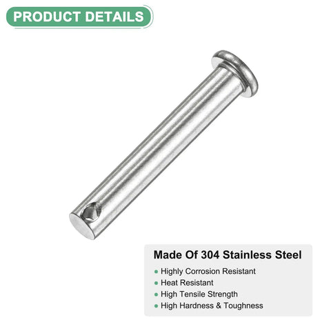 Single Hole Clevis Pins 4 Pack M8 X 55mm Stainless Steel 304 Flat Head Linkage Pins For Mechanical Setups Hinges Rigging Lifting Gear Built Tough Reusable Fasteners, 304 steel