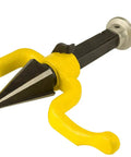 Beast Mode One Piece Pipe Threader And Heavy Duty Cutter detailed view showing yellow steel construction and sharp threading bit.