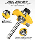 One Quarter Inch Shank Tongue And Groove Router Bits Set And Reversible Finger Joint Router Bit Three Pack Pro Grade tool