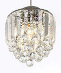 Detailed view of polished crystal pendant with hanging crystals, part of a Set Of 2 Polished Crystal Pendant Lights With Cord Adjustable Hanging.