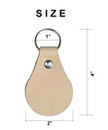 Fresh Veg Tan Leather Key Fobs In A Ten Pack With Pre Assembled Hardware Ready For Stamping Engraving Or Painting With Zero Hassle Straight Out The Box Made Right Here In The Usa For Your Creative Hustle, showing size dimensions of 2x4 inches.
