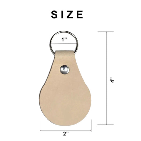 Fresh Veg Tan Leather Key Fobs In A Ten Pack With Pre Assembled Hardware Ready For Stamping Engraving Or Painting With Zero Hassle Straight Out The Box Made Right Here In The Usa For Your Creative Hustle, showing size dimensions of 2x4 inches.
