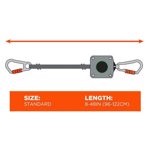 Retractable Tool Lanyard With Two Locking Carabiners And Swivel ANSI ISEA 121 2018 Certified To 2 Lb Capacity With Dyneema Cord