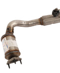 GM Catalytic Converter Kit With Exhaust Manifold Pipe 19420256 Direct Fit OE Replacement, metal components laid flat