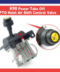 K90 PTO Hoist Control Valve with Switch and Brighter Light for Dump Trucks, Air Shift, Hydraulic System Close Up