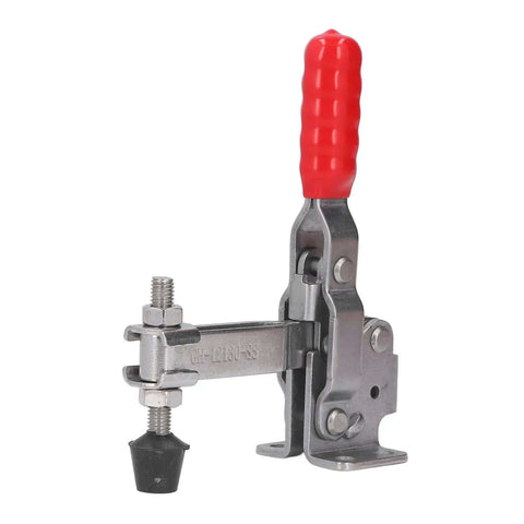Heavy Duty Toggle Clamp With Stainless Steel Body And Ergonomic Plastic Handle, 227 Kg Clamping Force, side view showing handle