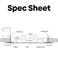 Spec sheet diagram showcasing dimensions and components of No Sweat 10.5 X 12 Inch Magnetic Wall Access Panel.
