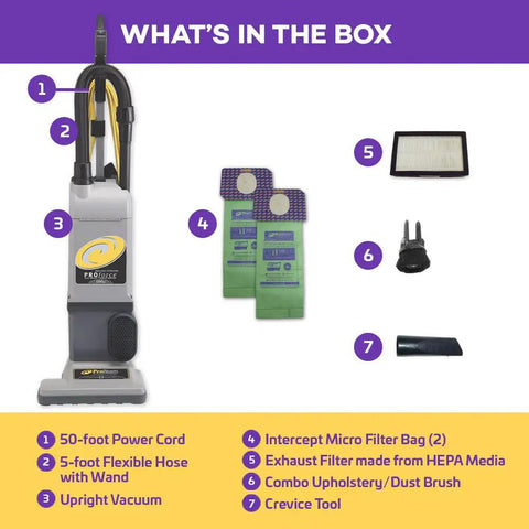 ProForce 1200XP Heavy Duty Commercial Upright Vacuum Cleaner With Dual Motor, Powerful Suction, Bagged Design, Advanced ProLevel Filtration And Hepa Media For Industrial Hotels Offices And Retail Spaces