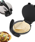 10 Inch Electric Tortilla Maker With Nonstick Surface And Adjustable Temperature, Compact Flatbread Press For Homemade Tortillas And Chapatis, Easy To Use And Clean, No Fuss Cooking For Soft Or Crispy Flatbreads.