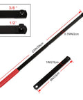 8 Piece Serpentine Belt Tool Kit With 3/8 Inch Drive And 1/2 Inch Drive Belt Tensioner Wrench Set showing tool dimensions