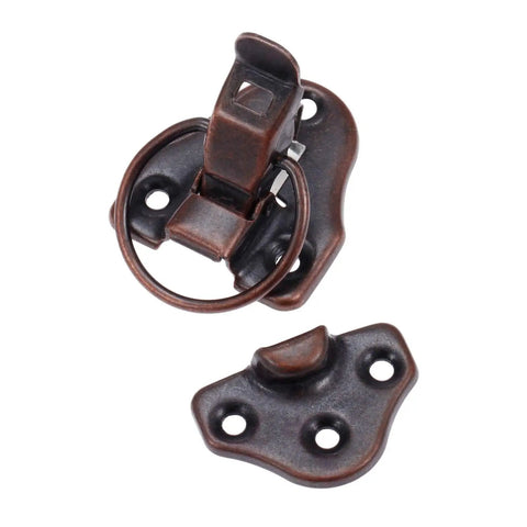 Toggle Hasp Lock for Jewelry Box and Chest, Iron Red Copper Finish 68x38mm with Screws, Vintage Style Lock Buckle