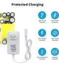 Charger For Water Flosser Replacement Power Cord 3V DC 200mA 5FT 2 Prong Adapter Power Supply With Protection Features