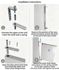 Installation instructions for Heavy Duty 304 Stainless Steel Double Swing Saloon Door Hinges With Self Closing And Self Return.