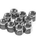 10 Piece Stainless Steel Self Tapping Thread Insert Repair Kit With Nine Styles For Auto Rail Vehicle Shipbuilding Construction Machinery Inner M5x0.8 Outer M8x1.0 Length 7mm, stainless inserts