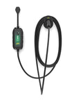 Dead Simple 16 Amp Level One Portable Ev Charger showing LCD screen and J1772 tip with 120V plug for easy charging.