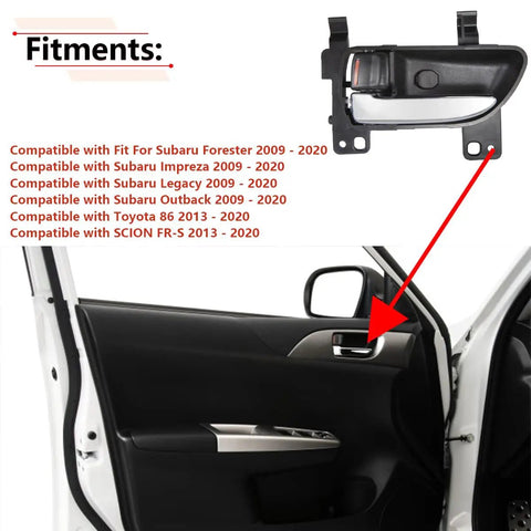 Subaru Forester Impreza Legacy Outback Left Driver Side Interior Door Handle Upgrade Fits 2009 Through 2020 Models And Toyota 86 Scion FRS