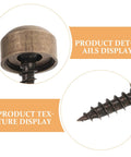 Close-up of Top Shelf Copper Self Tapping Screws With Decorative Caps For Mirror And Wood Fastening Rust Resistant Hardware Kit.