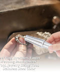 Front view of stainless steel expanding ring mandrel with hex Allen key, ring stretcher for jewelry sizing