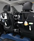 Tesla Cybertruck Rear Seat Back Organizer With Roomy Multi Pouches Heavy Duty Pu Leather Auto Storage Keeper with clear pockets.