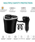 Straight Plug And Play 3 Way Cigarette Lighter Splitter With Triple Usb Car Charger 120W Heavy Duty power hub with safety features.