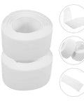 Two rolls of Super Easy White PVC Caulking Tape for Bathtub and Window Gaps, perfect for sealing and preventing water leaks.
