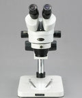 Binocular Stereo Zoom Microscope With 3.5X-45X Magnification, Pro-Grade Widefield Optics, 65mm Field Of View, 8-Inch Working Distance For Precision Inspection And Detailed Crafting, white metal stand
