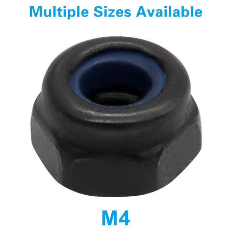 Hella Solid M4 x 0.7mm Nylon Insert Hex Lock Nut showing the nylon lock ring for anti-vibration stability in automotive use.