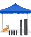 10x10 Ft Pop Up Canopy Tent For Camping Parties Events Patio Beach Backyard All Weather Heavy Duty Instant Sun Shade With Sand Bags