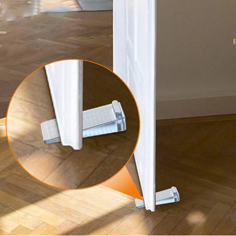 Clear Flexible Door Stop Wedges With Adhesive Backing 10 Pack Anti Collision Door Stoppers for home use on wooden floor