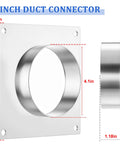 Four Inch Galvanized Steel Duct Connector Flange And Dryer Vent Wall Plate Square To Round Adapter With Included Mounting Screws Built Tough White Plate