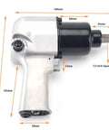 Heavy Duty 1/2 Inch Air Impact Wrench Unleashing 720Nm Beast Mode Torque Pneumatic Spanner Socket Driver dimensions and features.
