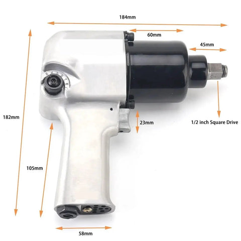 Heavy Duty 1/2 Inch Air Impact Wrench Unleashing 720Nm Beast Mode Torque Pneumatic Spanner Socket Driver dimensions and features.