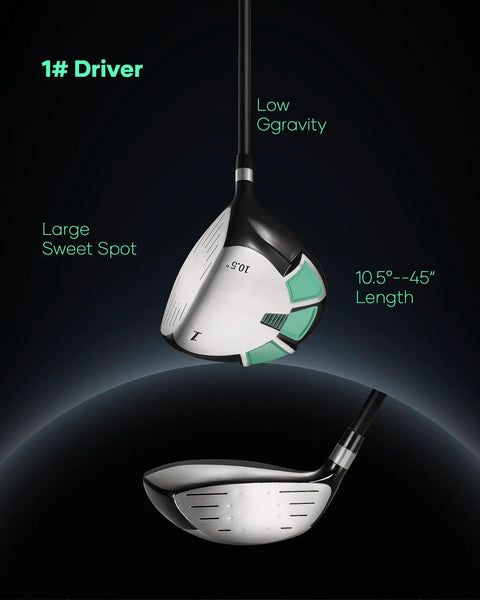 9 Piece Complete Golf Club Set For Beginners And Weekend Golfers With Steel Shafts This All In One Package Includes Driver