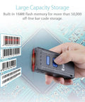 Hand using Pocket Size 1D Wireless Barcode Scanner with Bluetooth 3 in 1 2.4G and USB Wired Connectivity, scanning barcodes.