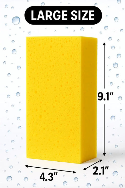 Two Pack Extra Thick Large Rectangle Car Wash Sponges For All Purpose Cleaning Non Scratch Safe On Paint Ideal For Vehicle Washing Equipment Cleaning And Boat Cleaning, 4.3 x 2.1 x 9.1 in