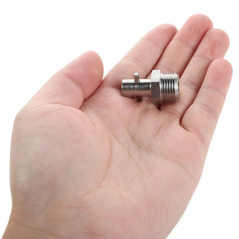 Solid As Rock Stainless Steel Hydraulic Grease Gun Needle Fittings Kit With Leakproof Connection Pressure Resistant Design For Semi Truck And Lawn Mower Maintenance Plus Industrial Machinery Repair Built To Keep Your Rig Oiled Up Clean No Spills, small stainless steel fitting in hand
