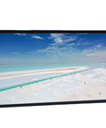 10.1 Inch Capacitive Touch Screen Display With 10 Point Multi Touch Full Lamination Tech showing scenic beach view with clear skies.