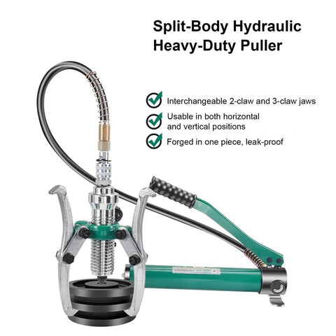 Heavy Duty Hydraulic Bearing Puller With Manual Hand Pump Gear Extractor Featuring 2 Jaw And 3 Jaw Setups for vertical use