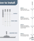 Floor Squeegee With 180 Degree Rotating Head And 52 Inch Extendable Handle installation steps illustration