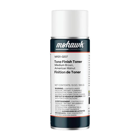 Medium Brown Wood Repair Kit With Stain And Seal Aerosol Duo includes Spot On Toner Spray in a 13oz can for quick furniture touch-ups.