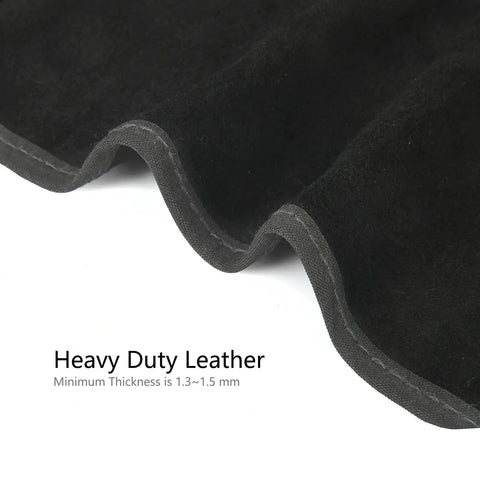 Heavy duty leather detail for Flame Retardant Welding Hood With Neck Drape Leather Cap For Head, Eye And Neck Protection.