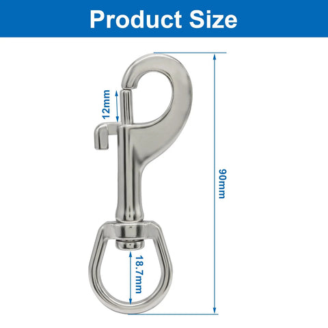 Aoserge 3.5-inch stainless steel swivel eye snap hook with 360° rotation, 2-pack